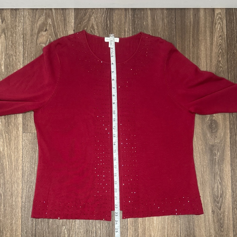 Charter Club Red Cardigan Sweater Women’s Size Large - Picture 8 of 13